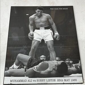 Muhammad Ali Vs Sonny Liston Wood Picture 15.5”x19.5”